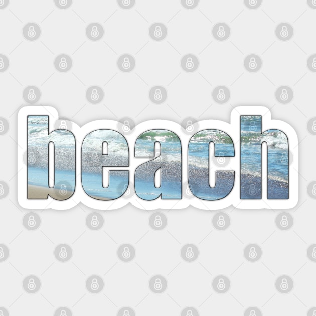 Beach Vibe Word Art with the sparkling ocean beach and sand Sticker by Star58